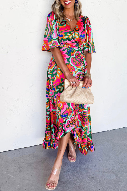 Summer Print Asymmetrical Slit Maxi RTS