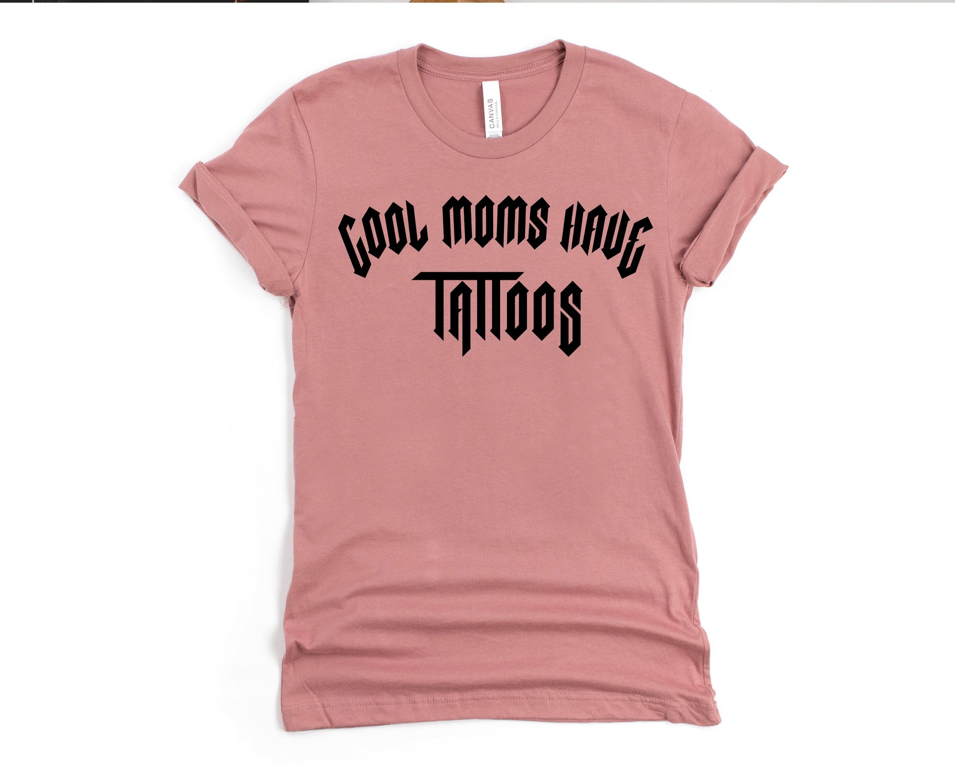 Wholesale Cool Moms Have Tattoos Graphic Tee - mauve