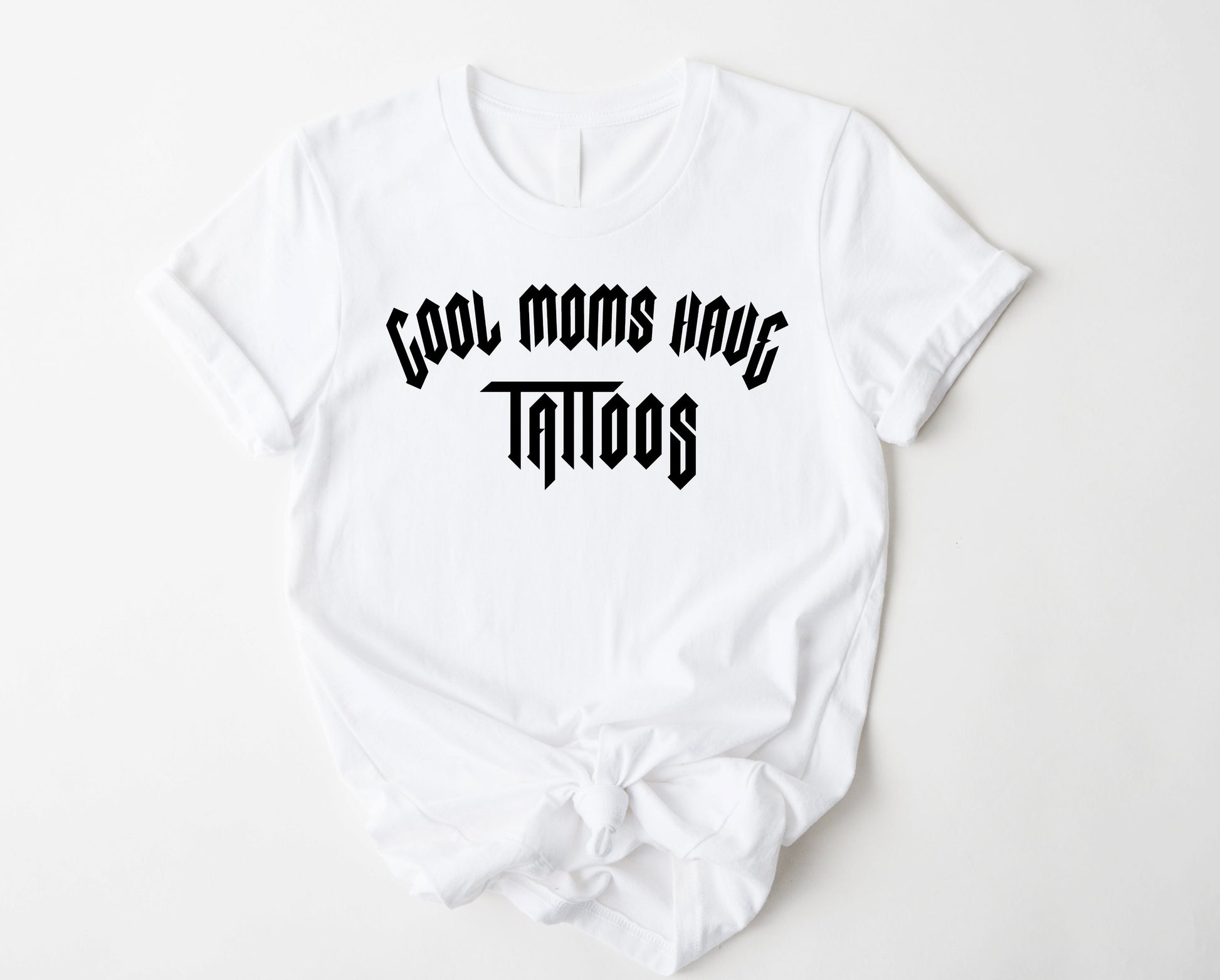 Wholesale Cool Moms Have Tattoos Graphic Tee - White