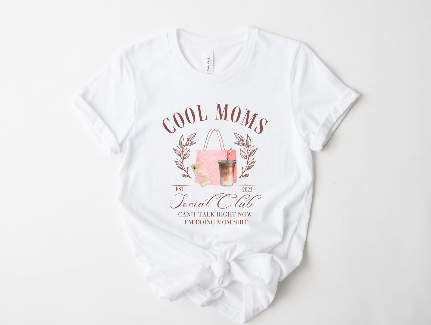 Wholesale Cool Moms Social Club Graphic Tee - White
