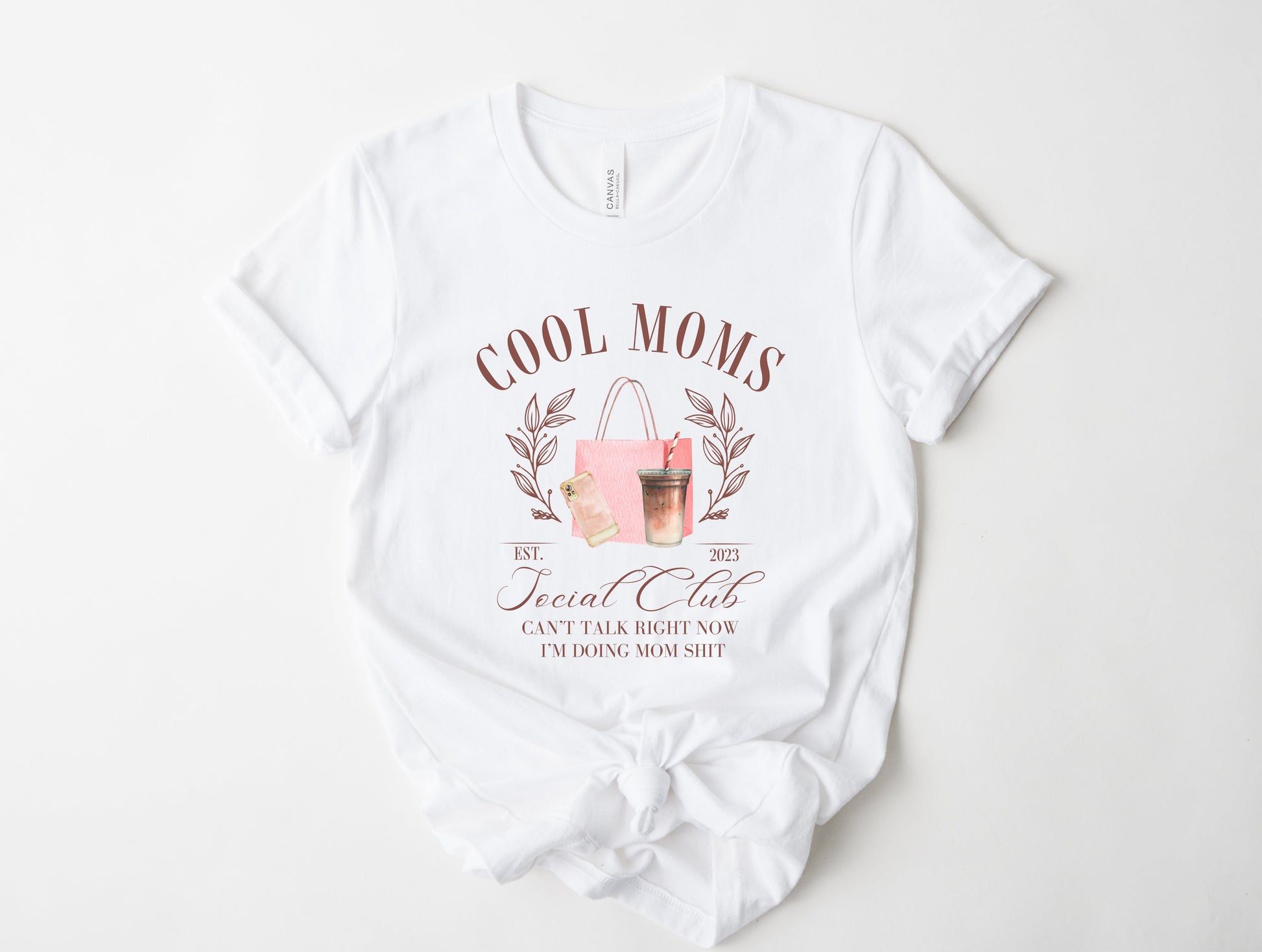 Wholesale Cool Moms Social Club Graphic Tee - White