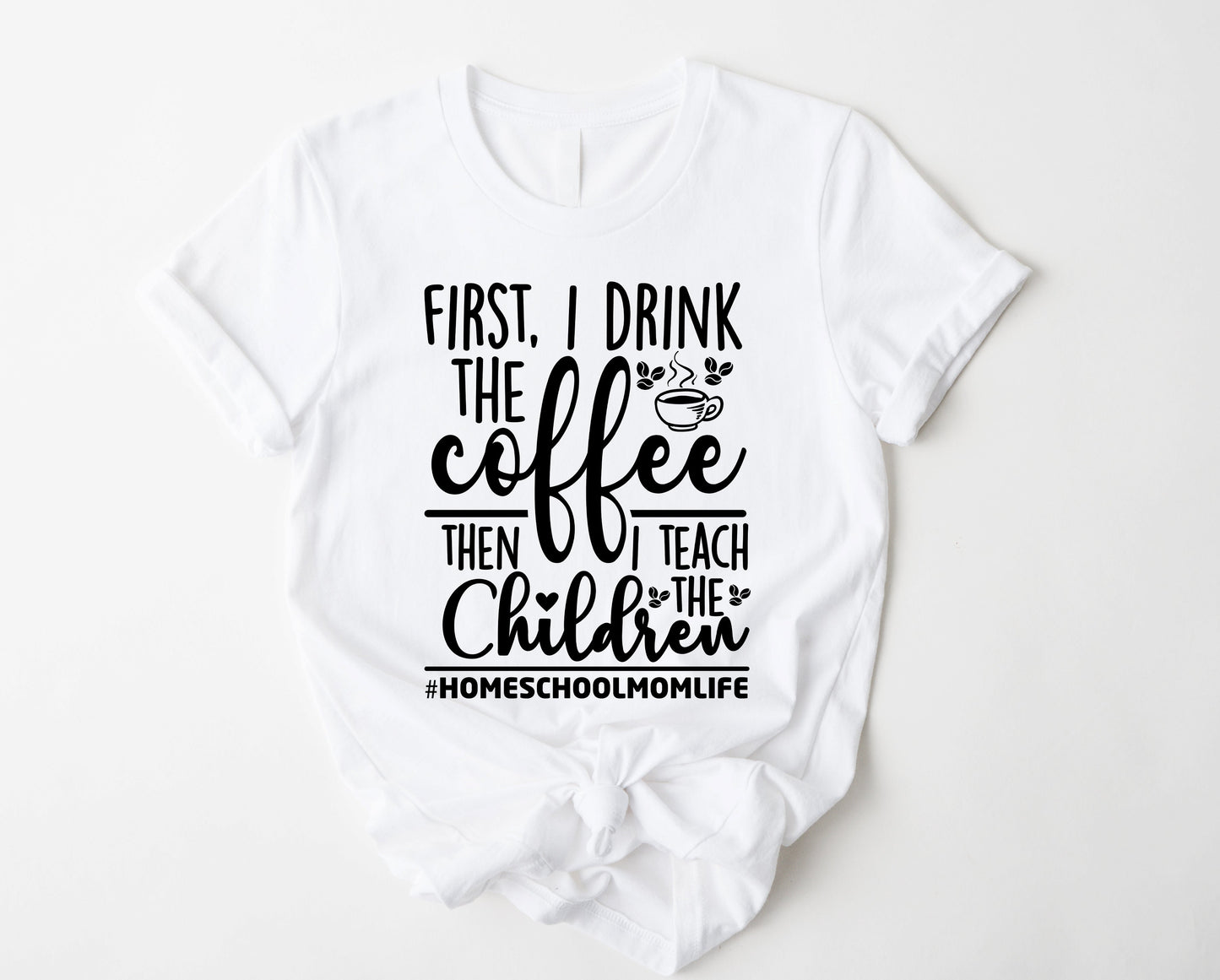 Wholesale First I Drink the Coffee Graphic Tee - Clay