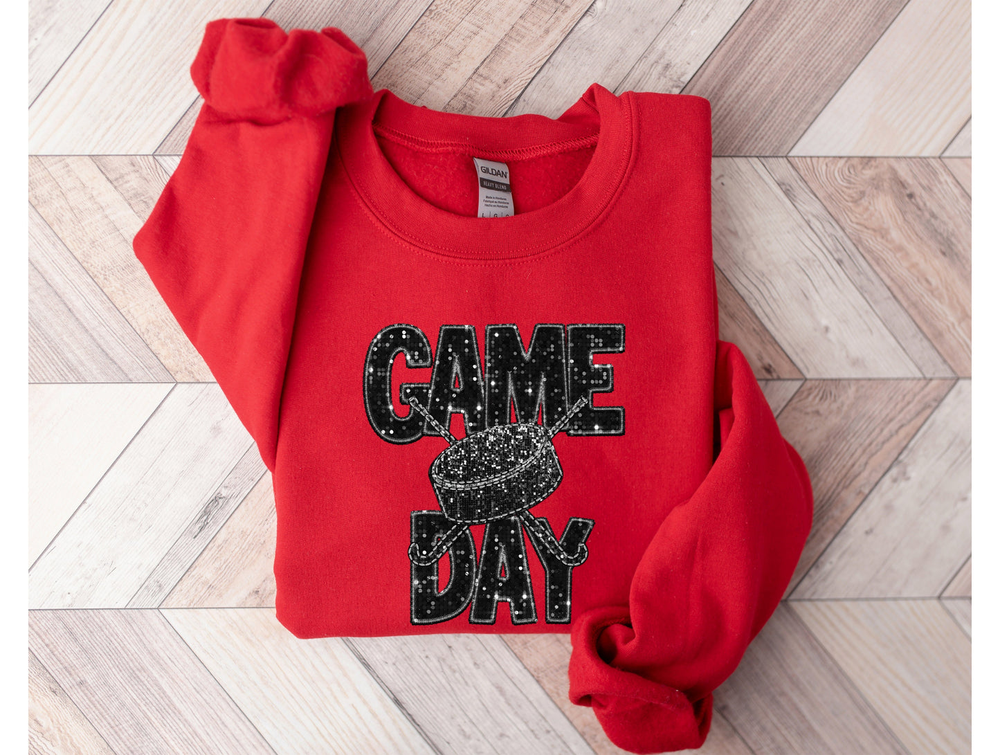 Wholesale Hockey Bling Graphic Tee - Gold Tee