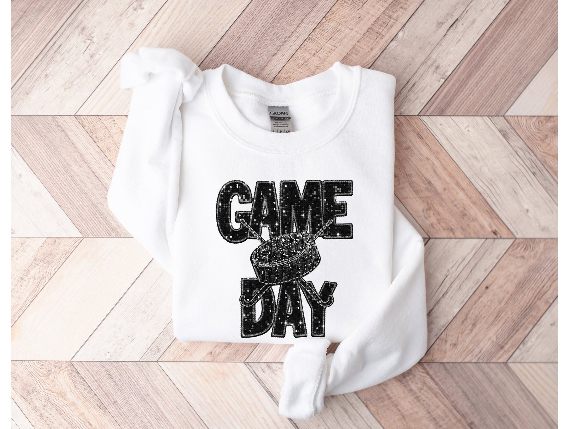 Wholesale Hockey Bling Graphic Tee - Red Sweatshirt
