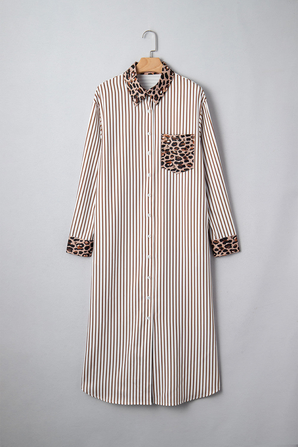 Stripe Leopard Button Dress Slits November.