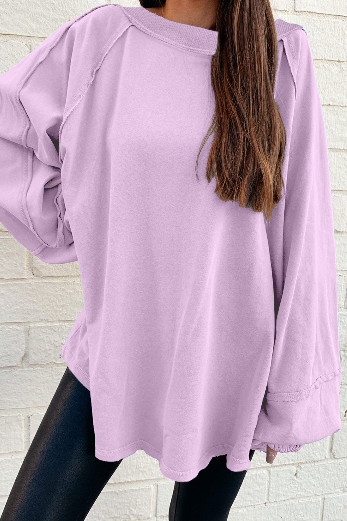 Raw Seam Oversized Sweatshirt