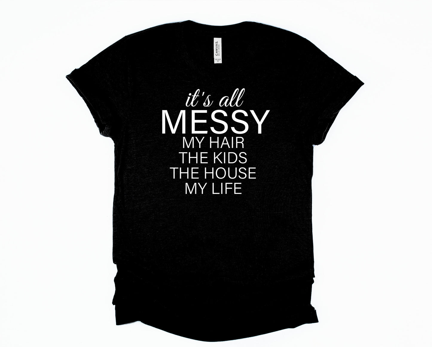 Wholesale It's All Messy Graphic Tee - Black
