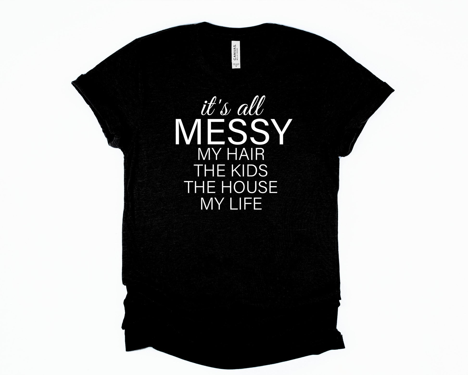 Wholesale It's All Messy Graphic Tee - Black