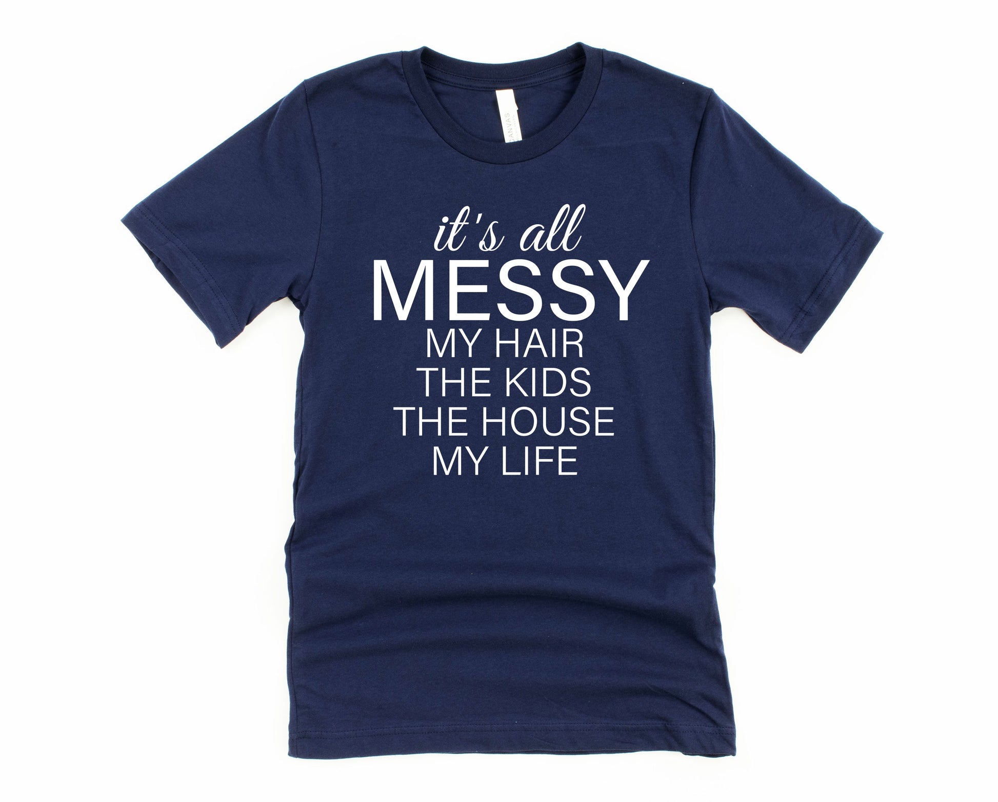 Wholesale It's All Messy Graphic Tee - Navy