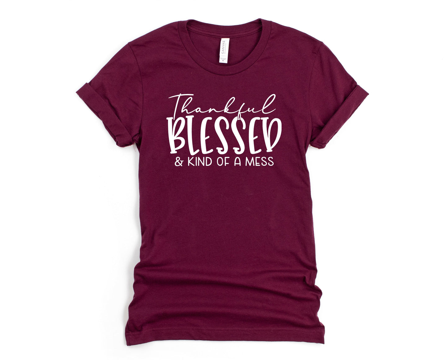 Wholesale Kind of a Mess Graphic Tee - Maroon