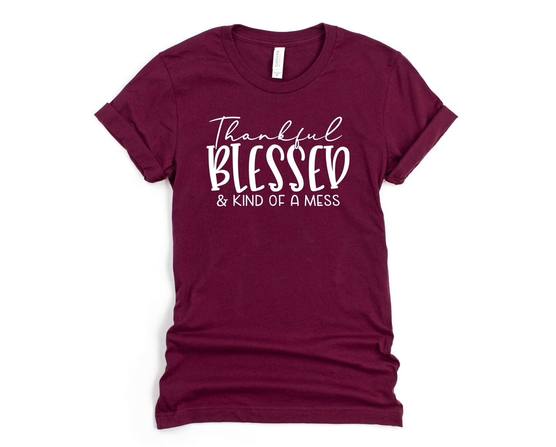 Wholesale Kind of a Mess Graphic Tee - Maroon