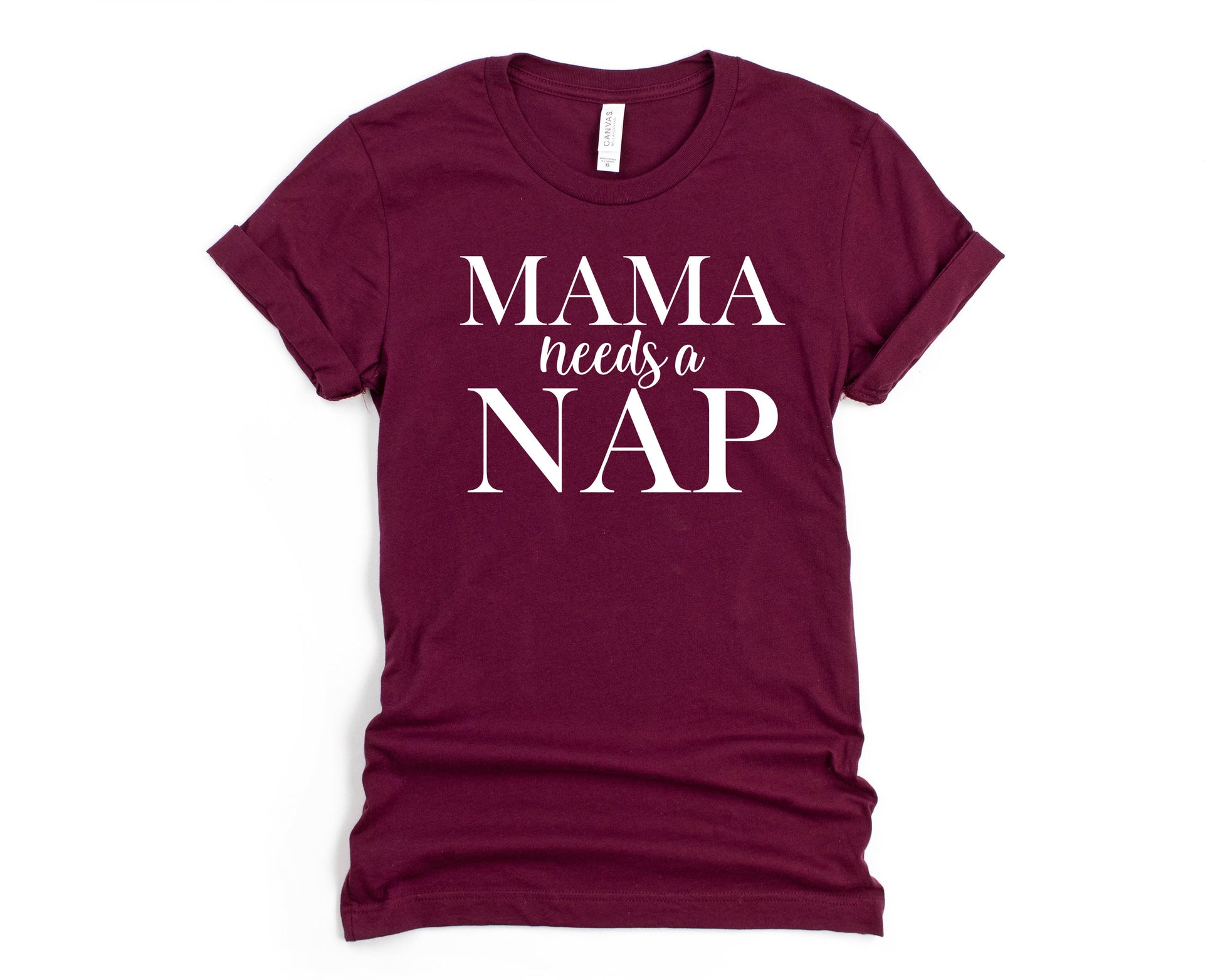 Wholesale Mama Needs a Nap Graphic Tee - Maroon