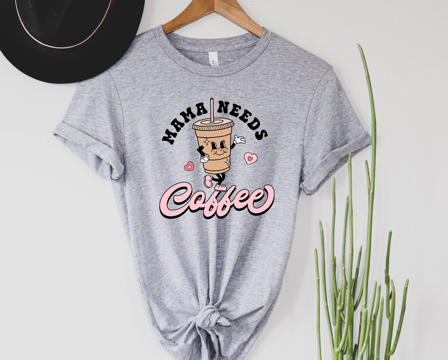 Wholesale Mama Needs Coffee Graphic Tee - Mauve