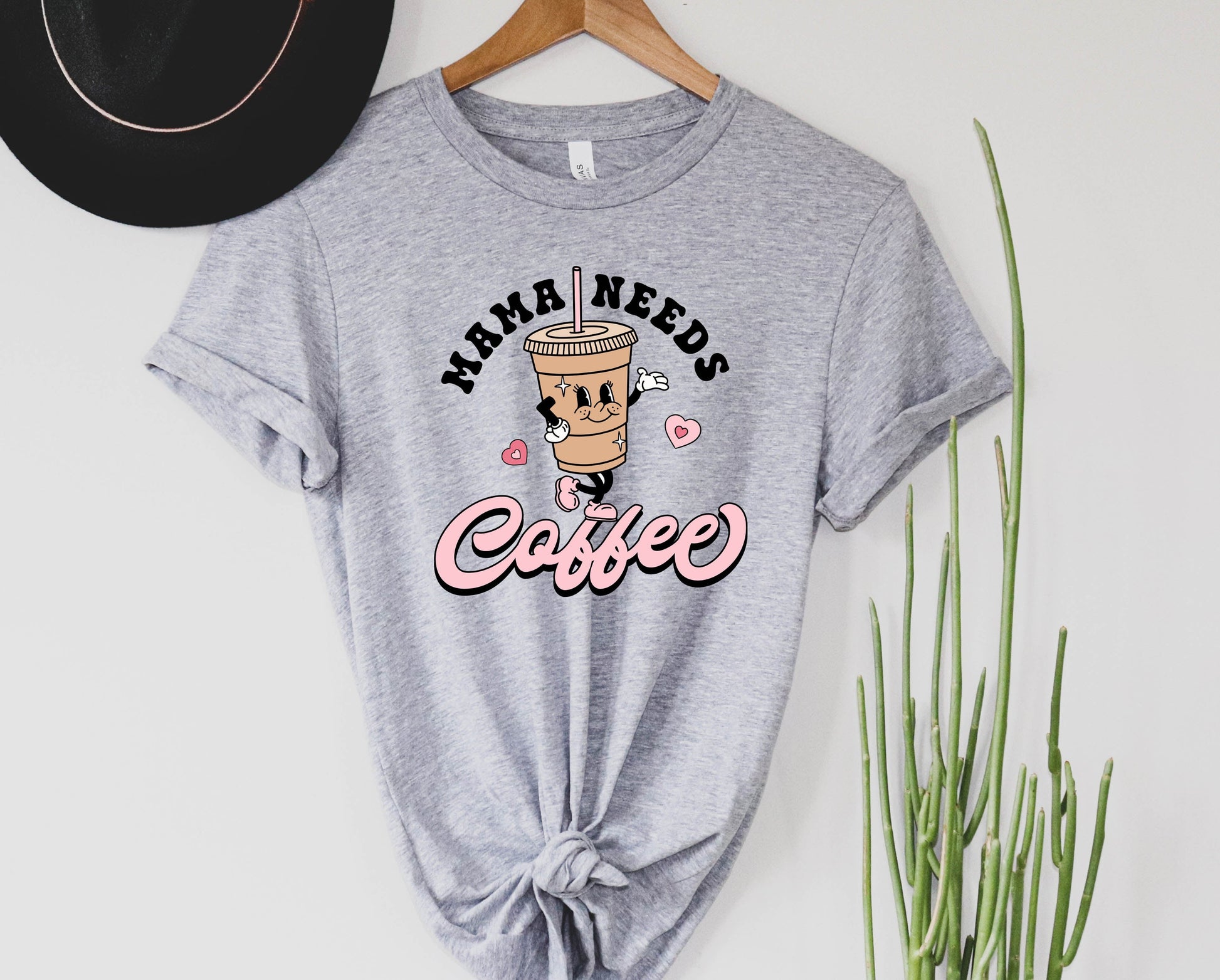 Wholesale Mama Needs Coffee Graphic Tee - Mauve