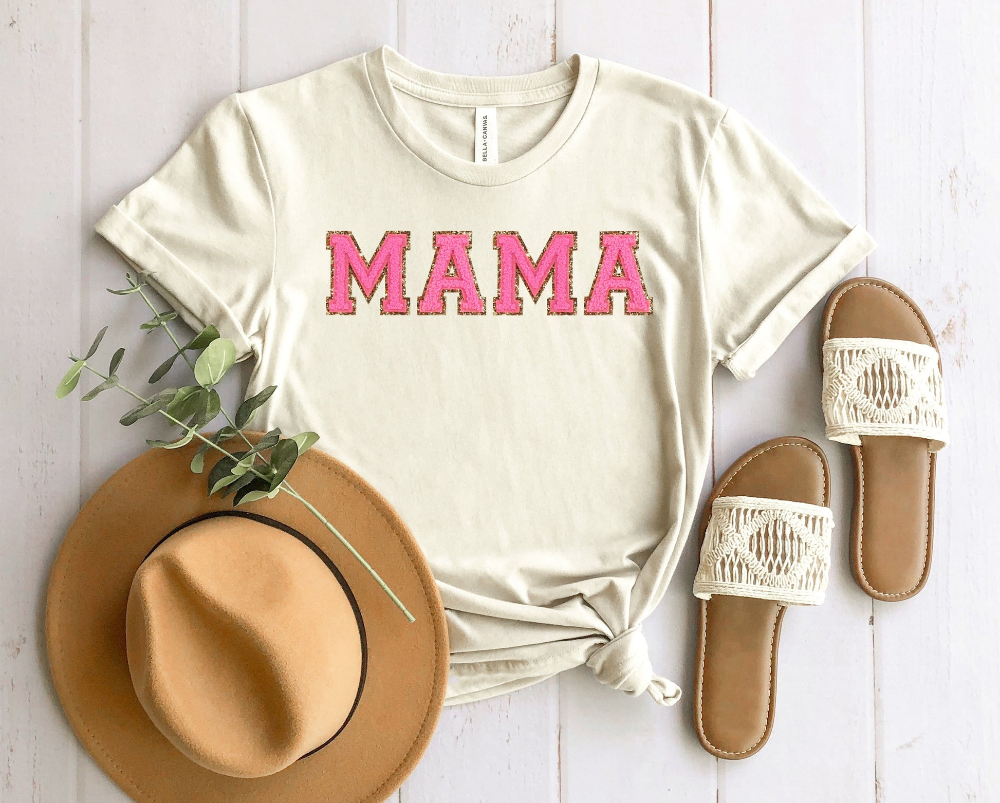 Wholesale mama patch ALL PINK Graphic Tee - Black