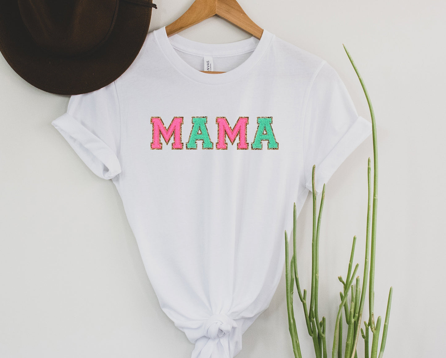 Wholesale MAMA Patch Graphic Tee - Heathered Sand