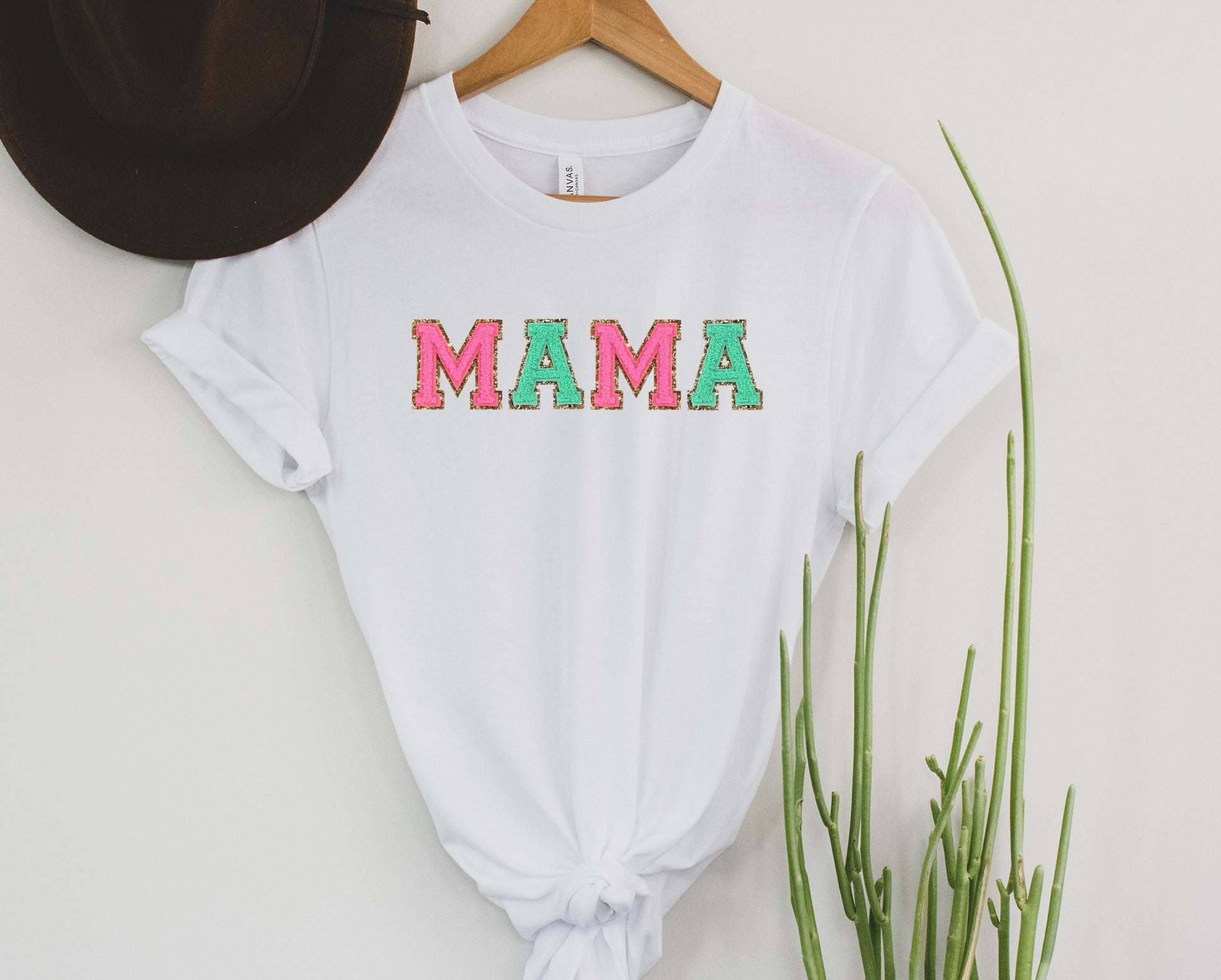 Wholesale MAMA Patch Graphic Tee - Heathered Sand