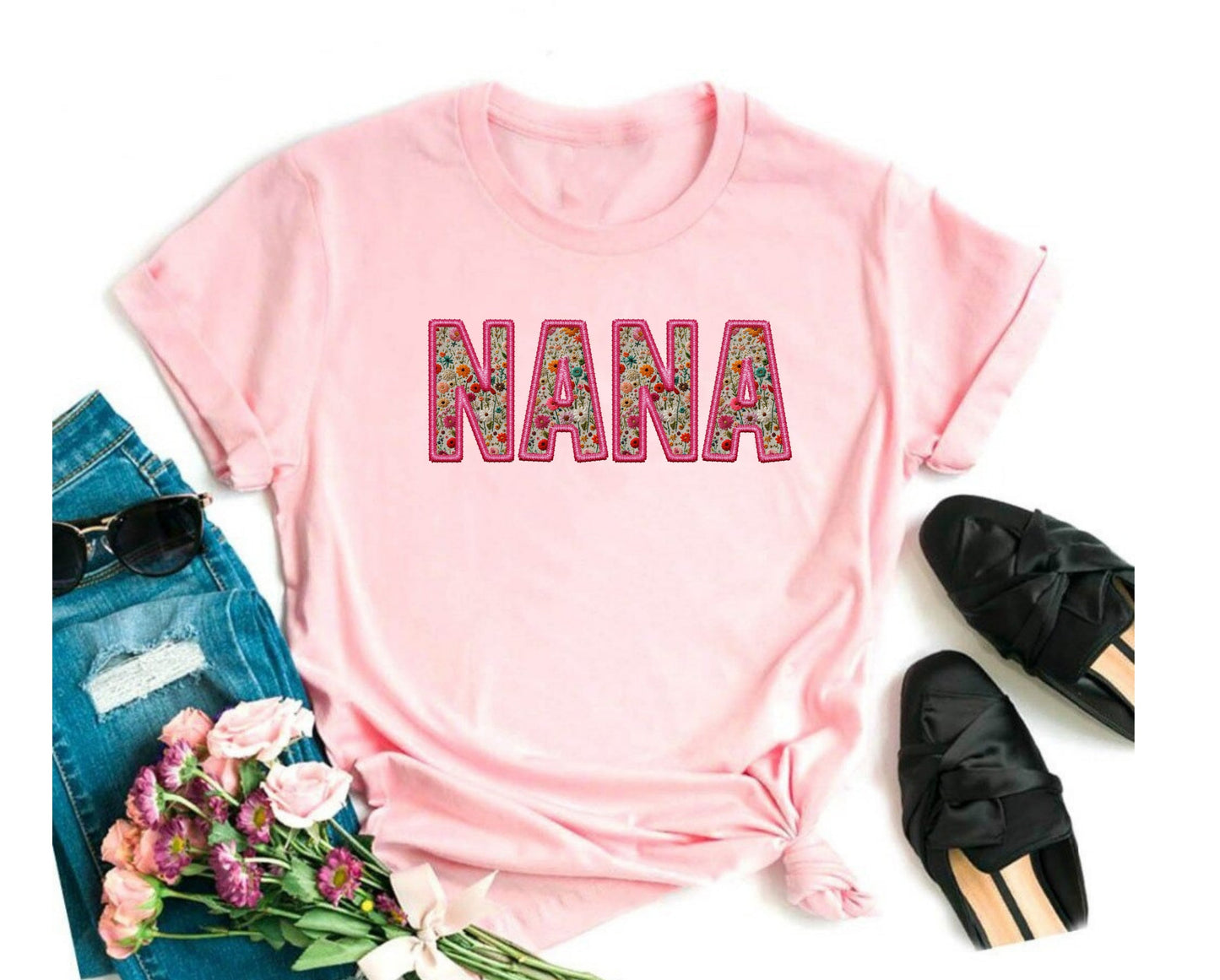 Nana Embroidery Graphic Tee