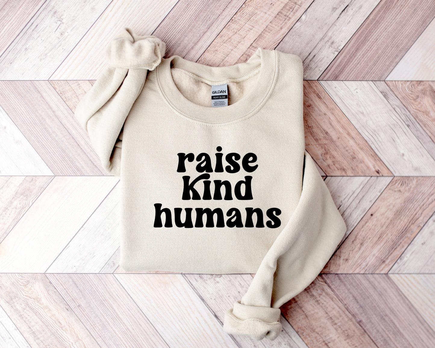 Wholesale Raise Kind Humans Graphic Tee - Tan Tee