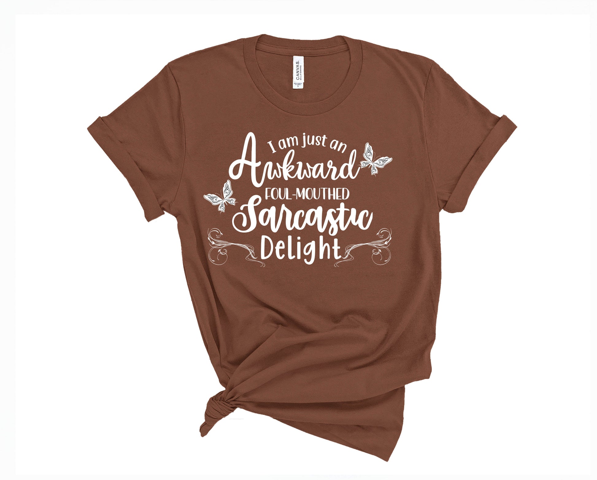 Wholesale Sarcastic Delight Graphic Tee - Chestnut