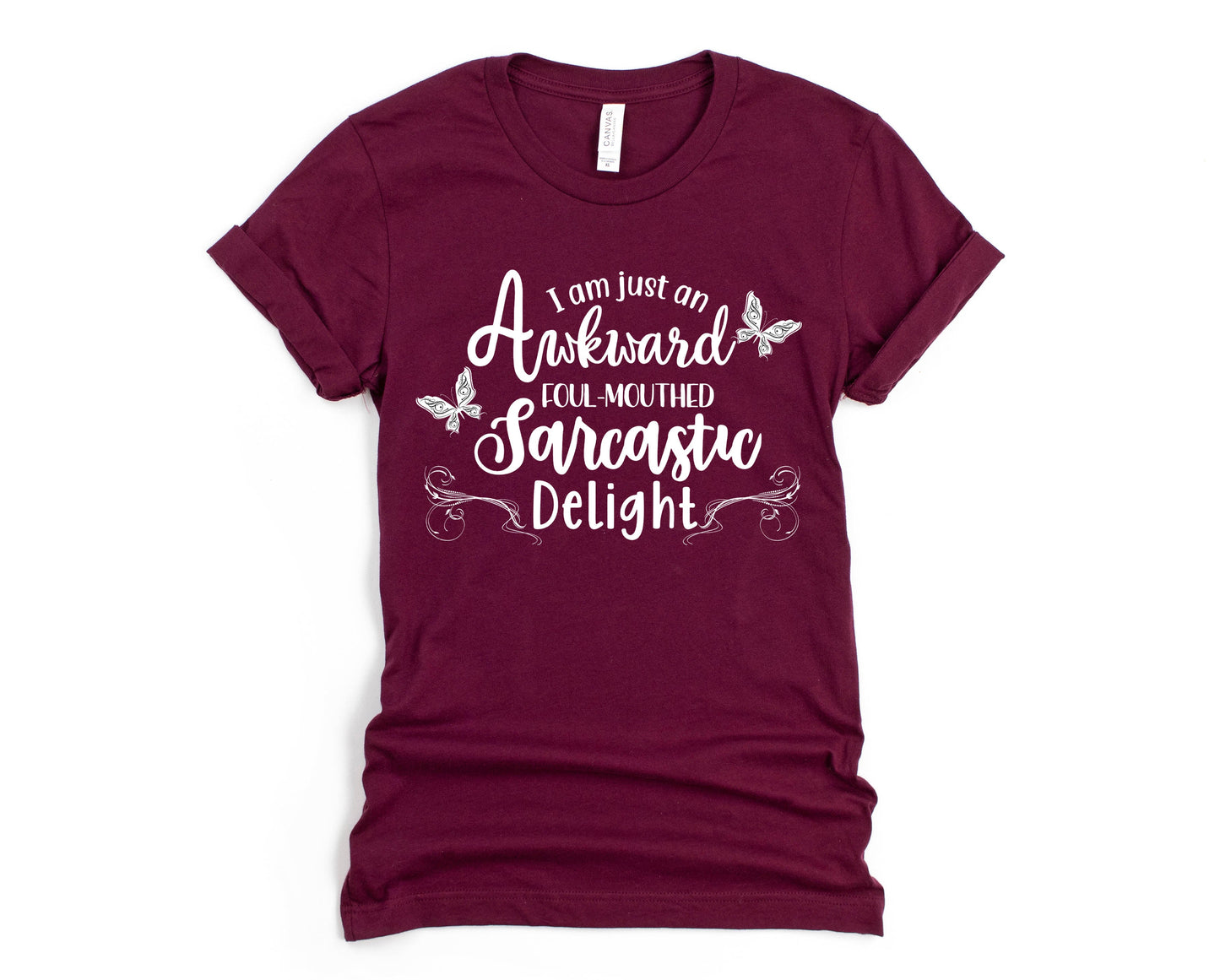 Wholesale Sarcastic Delight Graphic Tee - Maroon