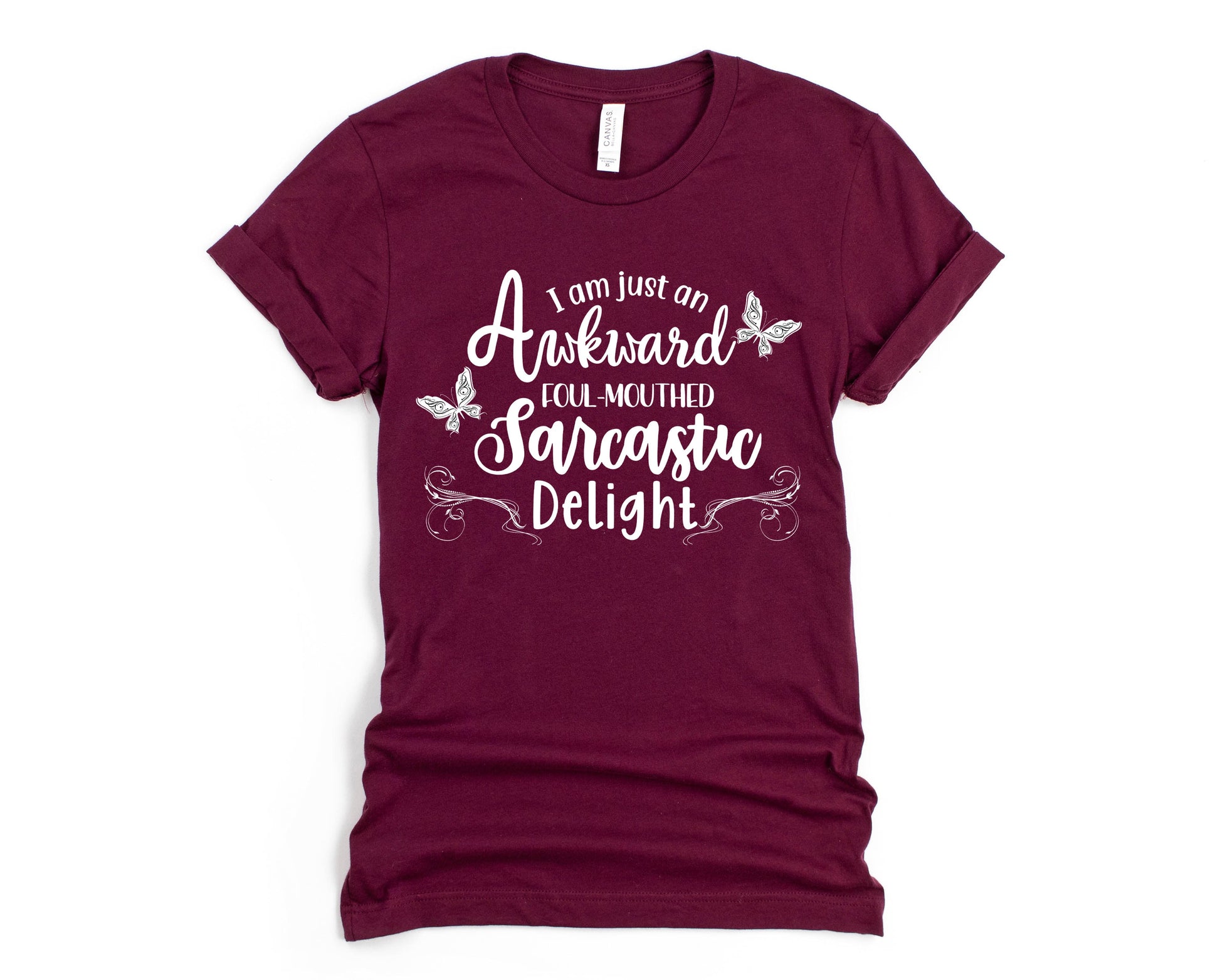 Wholesale Sarcastic Delight Graphic Tee - Maroon