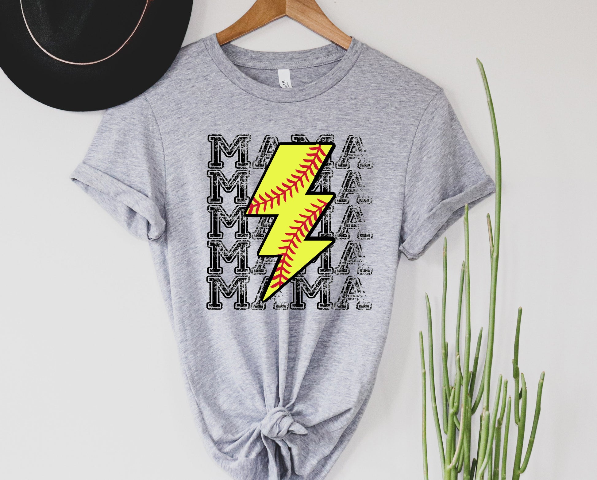 Wholesale Softball Mama Bolt Graphic Tee - White