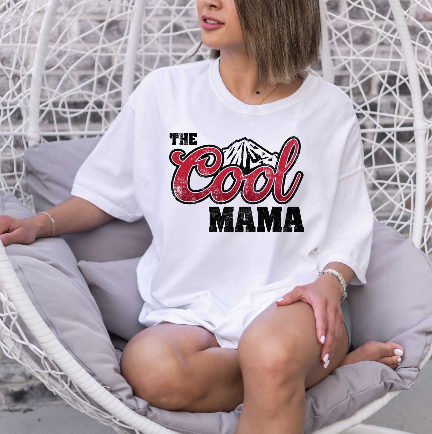 Wholesale The Cool Mama Graphic Tee - Grey Sweatshirt