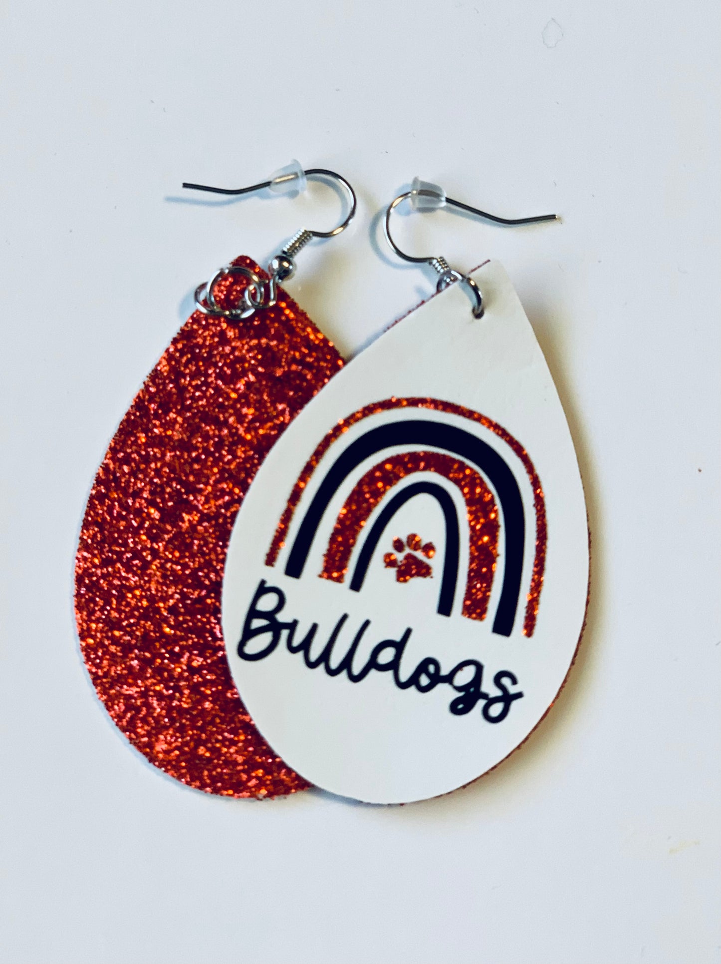 Borger Bulldogs Earrings- Red Backs