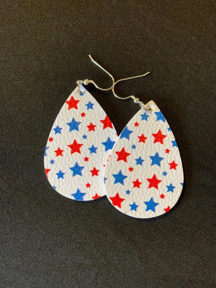 Red, White & Blue Small Star Earrings