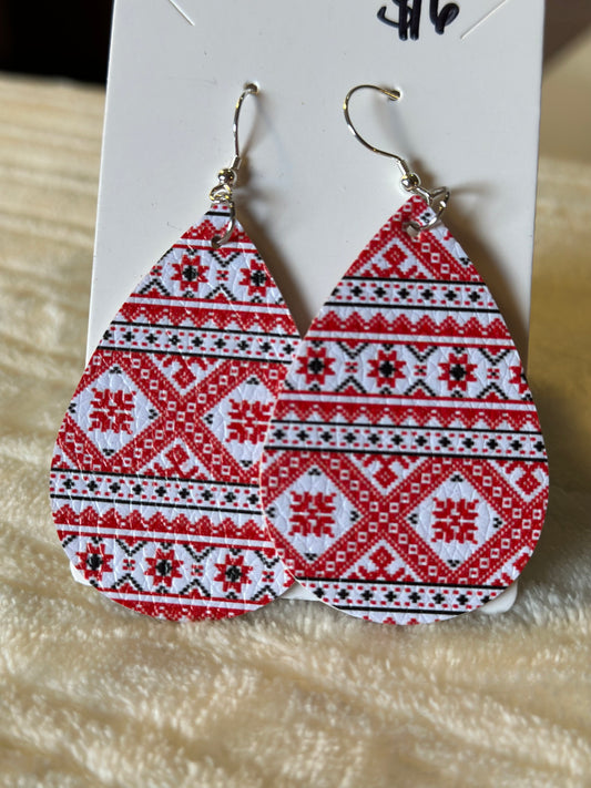 Christmas Sweater Print Earrings