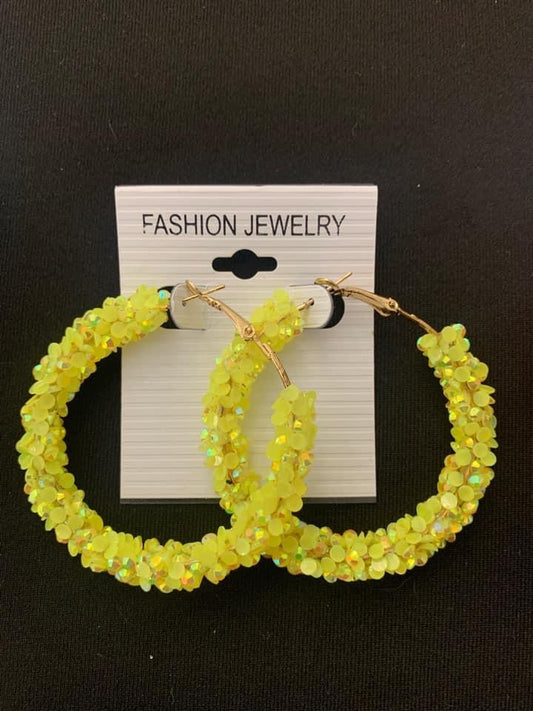 Yellow Hoop Earrings