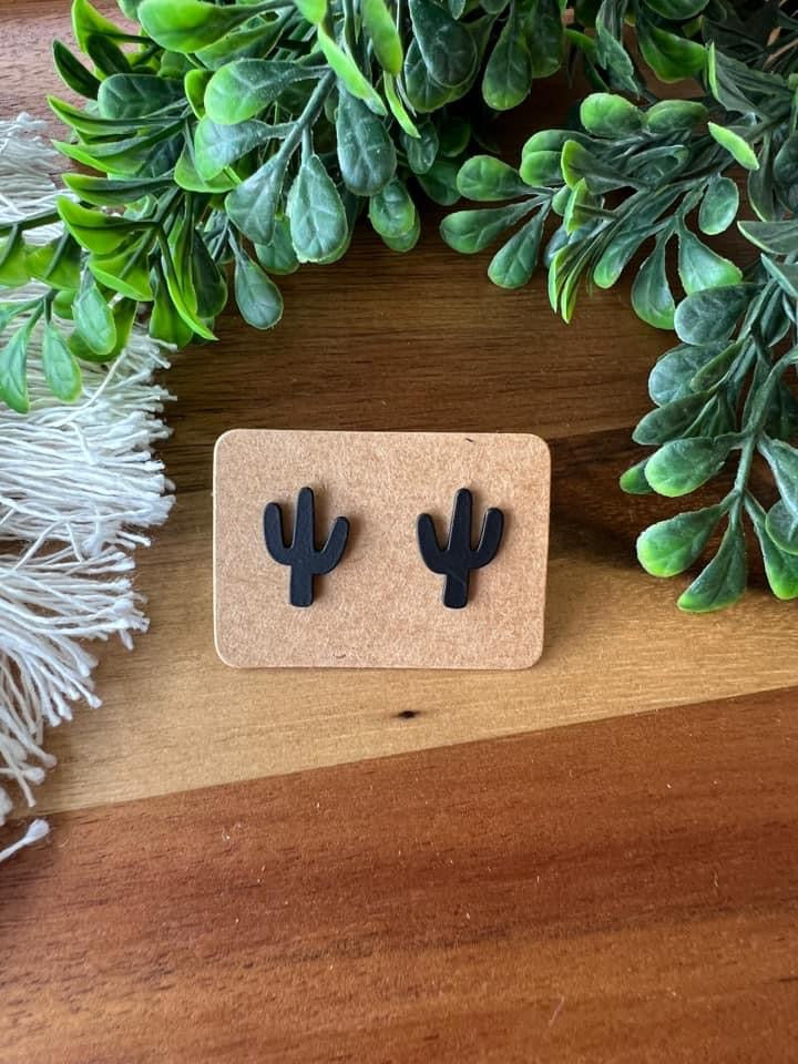 Black Cactus Studs