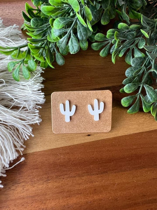 White Cactus Studs