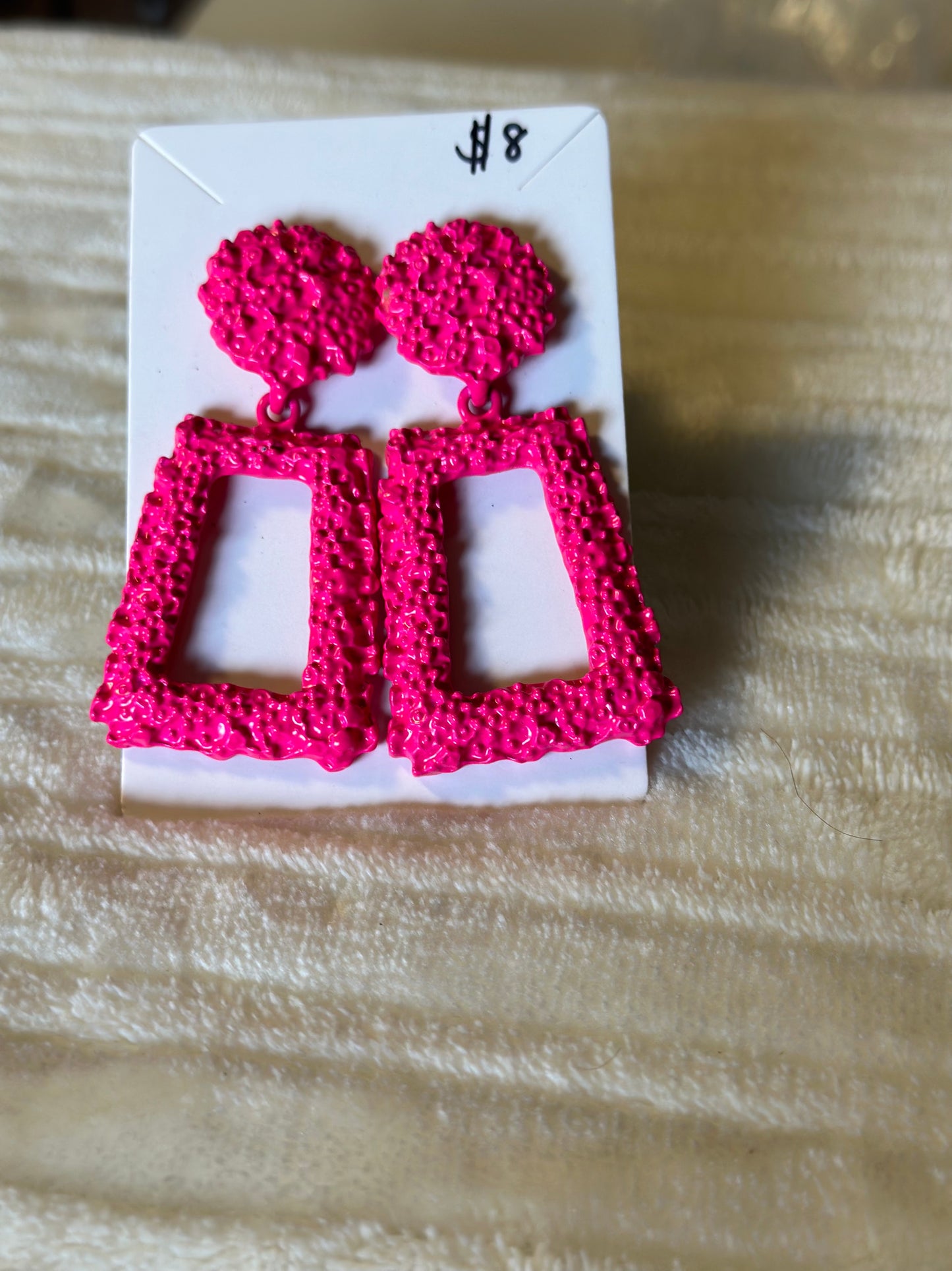 Pink Chunky Earrings