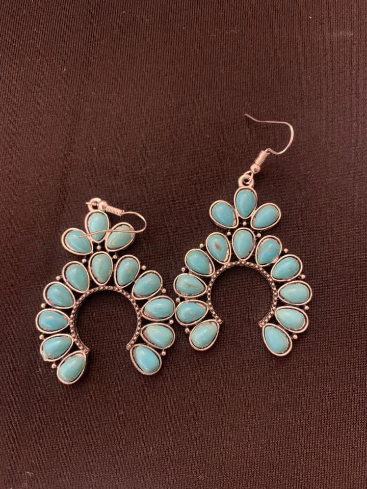 Turquoise Squash Blossom Earrings